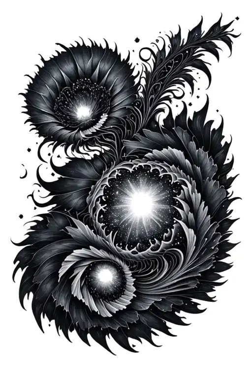 Fractal cosmos, balance, truth tattoo design idea
