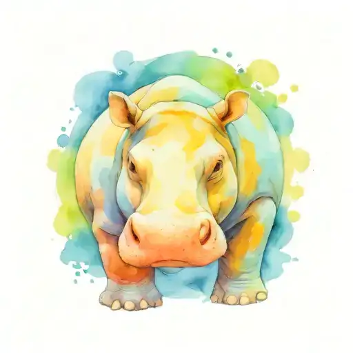 hippo  tattoo design idea
