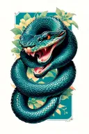 music Japanese style snake tattoo design idea