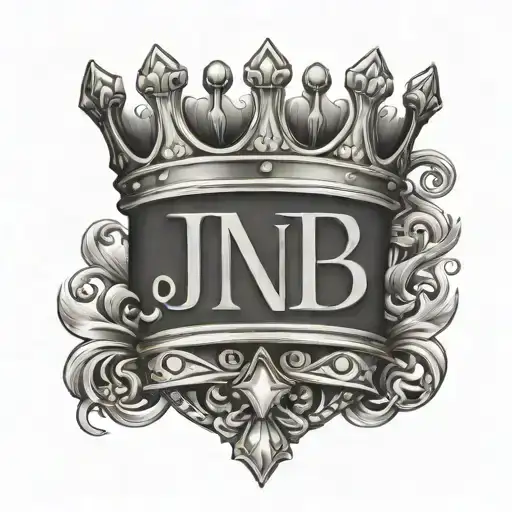 Capital J with Kings Crown Date of birth tattoo design idea