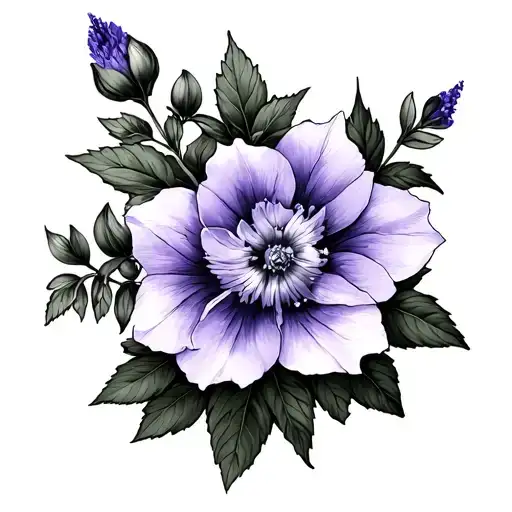 Larkspur And Violet tattoo design idea
