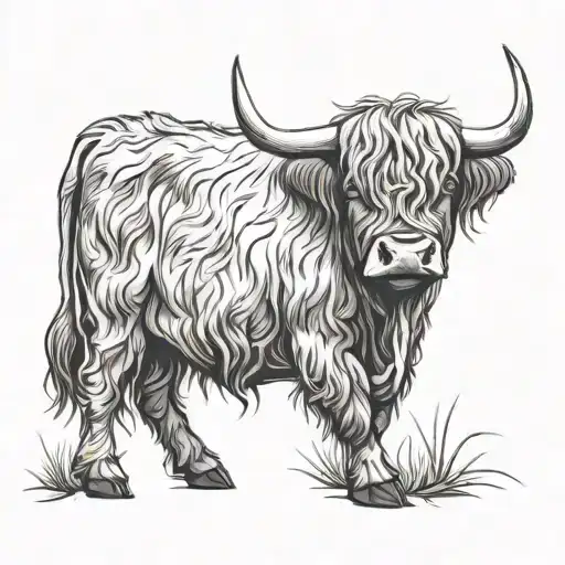 Highland Cow tattoo design idea