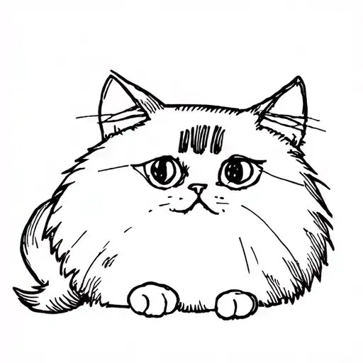 persian cat tattoo design idea