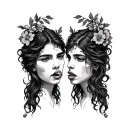 Adam and Eve biting tattoo design idea