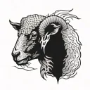 A sheep in wolf's clothing, bust cracked tattoo design idea