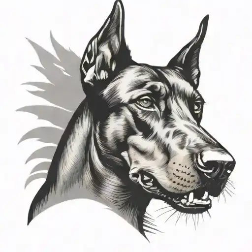 doberman dog tattoo design idea