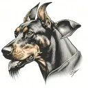 doberman dog tattoo design idea
