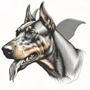 doberman dog tattoo design idea