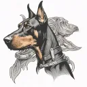 doberman dog tattoo design idea