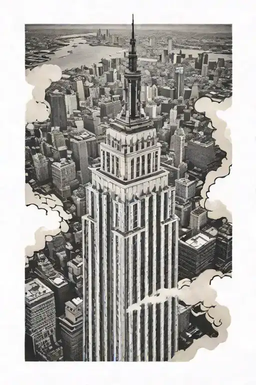 roman empire state building tattoo design idea