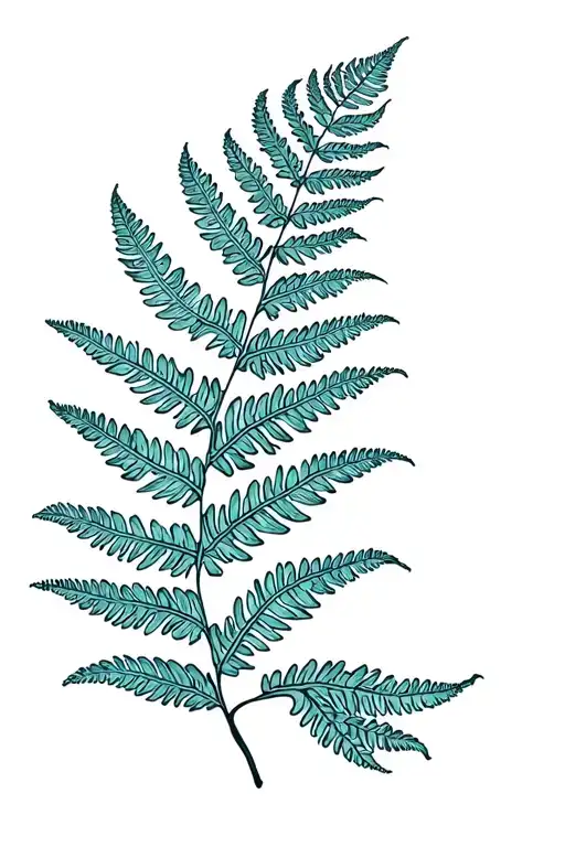 black light fern leaf  tattoo design idea