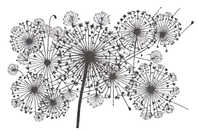 Dandelion blowing tattoo design idea