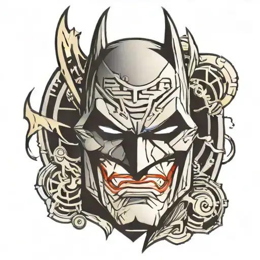 Batman face and symbol  tattoo design idea