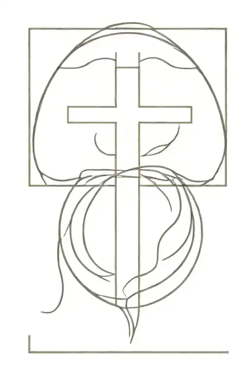 cross with roman numerals tattoo design idea