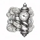 Barber Pole clock tattoo design idea