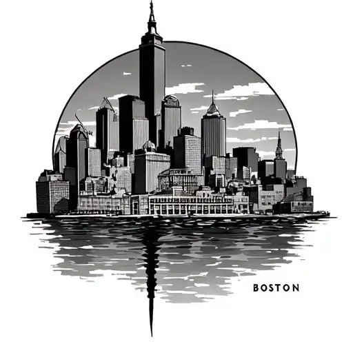boston skyline tattoo tattoo design idea