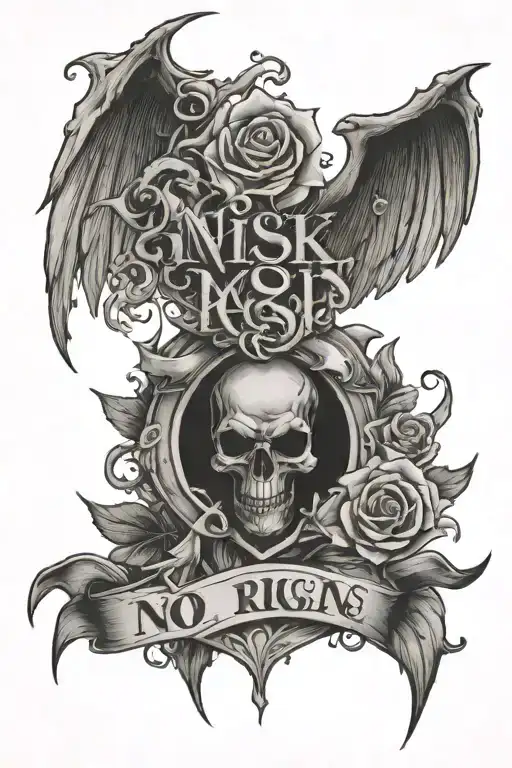 no risk no gains tattoo design idea