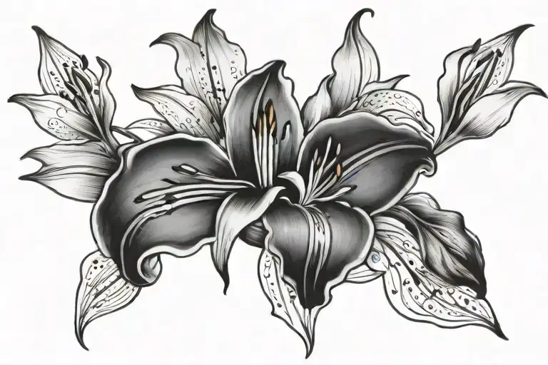 Lily flower flowing from the quote "Above all else Guard your heart for everything you do flows from it" tattoo design idea