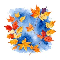 autumn falling leaves tattoo design idea
