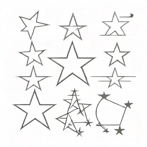 four stars of equal size and simple tattoo design idea