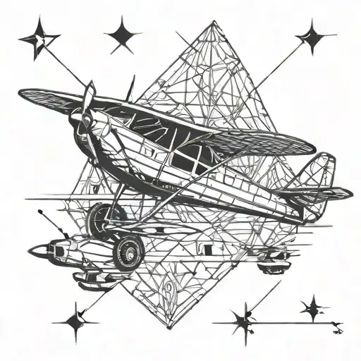 cessna 172 geometric shape tattoo design idea