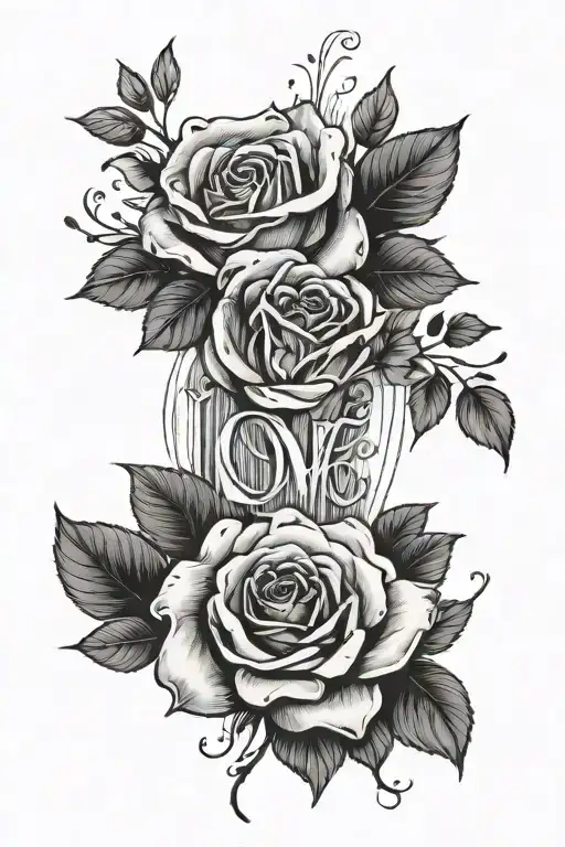 The word Unrequited love on forearm with rose that dies as goes up the forearm   tattoo design idea