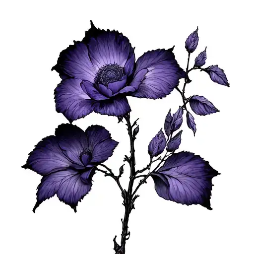 violet tattoo with Kaylee as the stem tattoo design idea