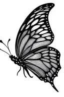 abstract lines in shape of butterfly tattoo design idea