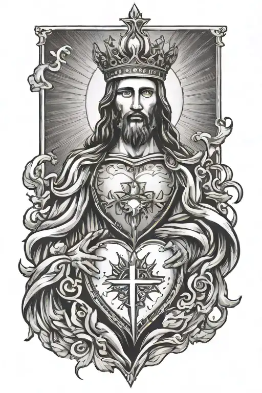 Sacred heart of jesus christ tattoo design idea