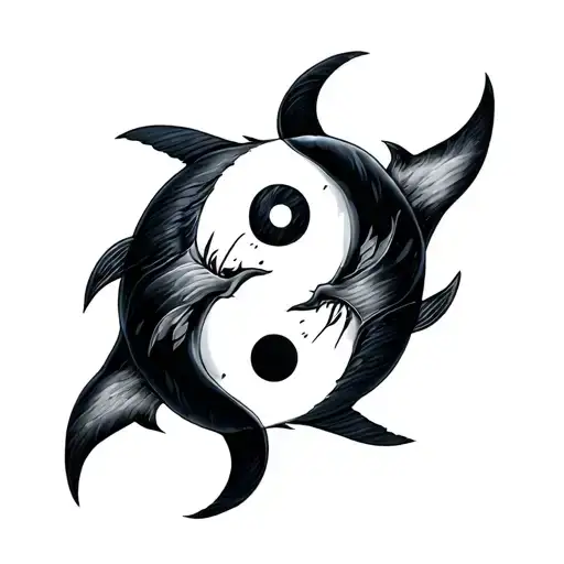 Shark Yin Yang tattoo design idea
