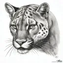 puma in attack position on prey tattoo design idea