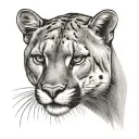 puma in attack position on prey tattoo design idea