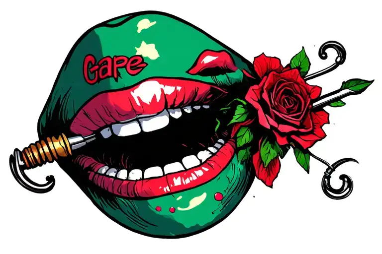 Gape Slut anal plug tattoo design idea