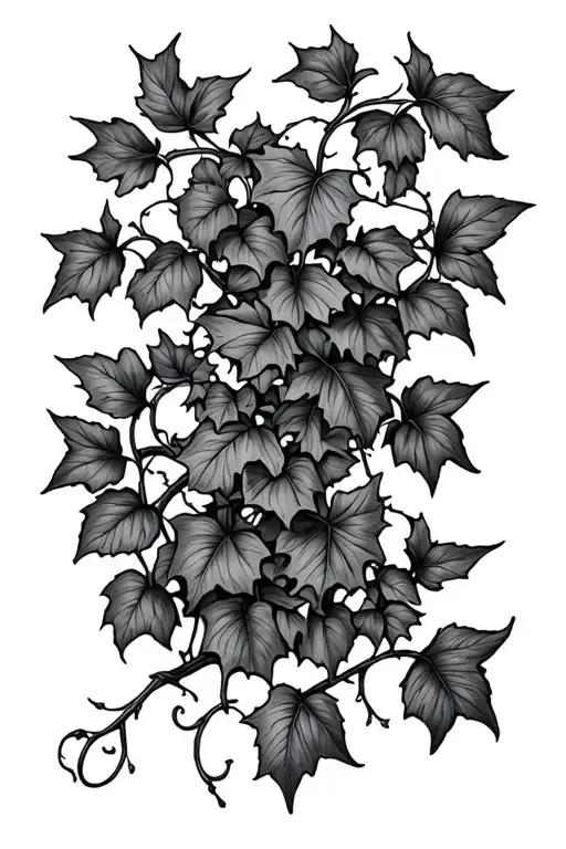 ivy vine intertwined tattoo design idea