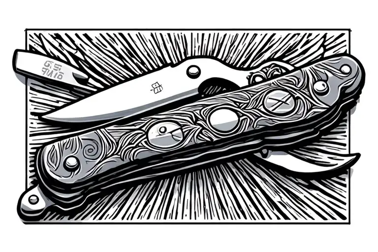 swiss knife tattoo design idea