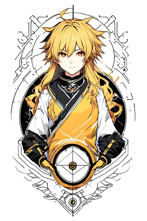 Zenitsu Animetry tattoo design idea