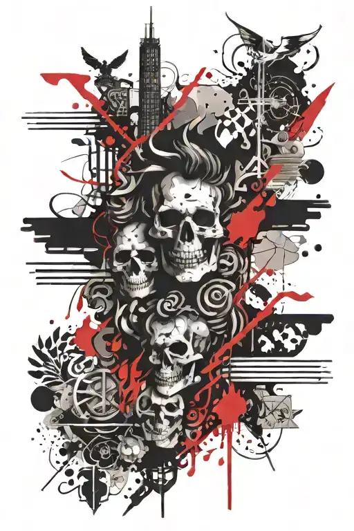 heaven vs hell towards heaven tattoo design idea