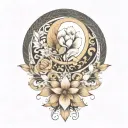 symmetrical floral patterns tattoo design idea