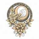 symmetrical floral patterns tattoo design idea