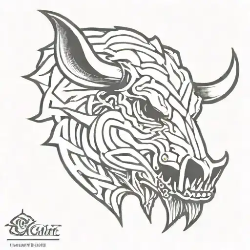 celtic boar skull angry tattoo design idea