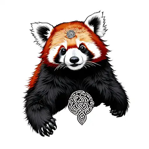 lao red panda celtic tattoo design idea