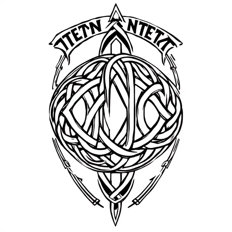 "N" Celtic Knotwork With Point In Middle, tattoo design idea