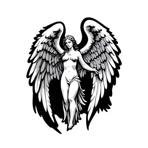 Angel Wings Memorial tattoo design idea