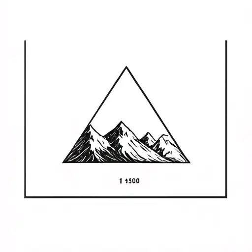 mountain Little skull serpent triangle shape tattoo design idea