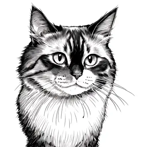 persian cat tattoo design idea