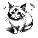 persian cat tattoo design idea