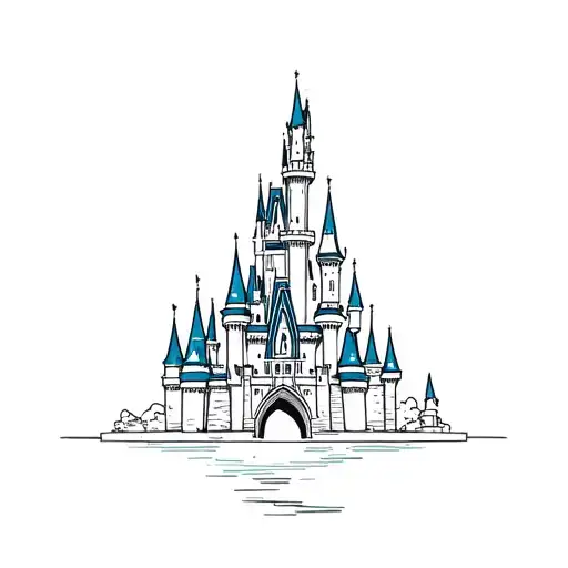 Walt Disney world castle tattoo design idea