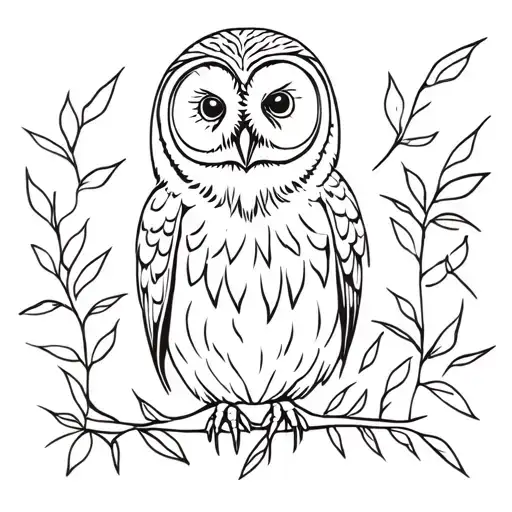 barred owl tattoo design idea