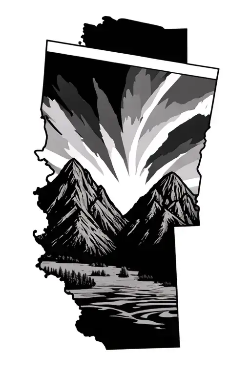 Arizona and Washington state outline tattoo design idea