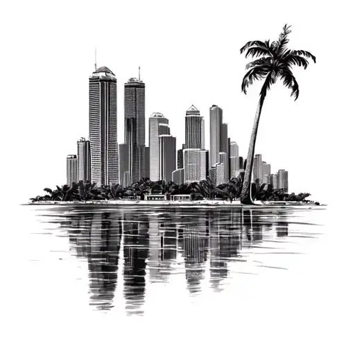 Brent, Leo, Miami skyline tattoo design idea